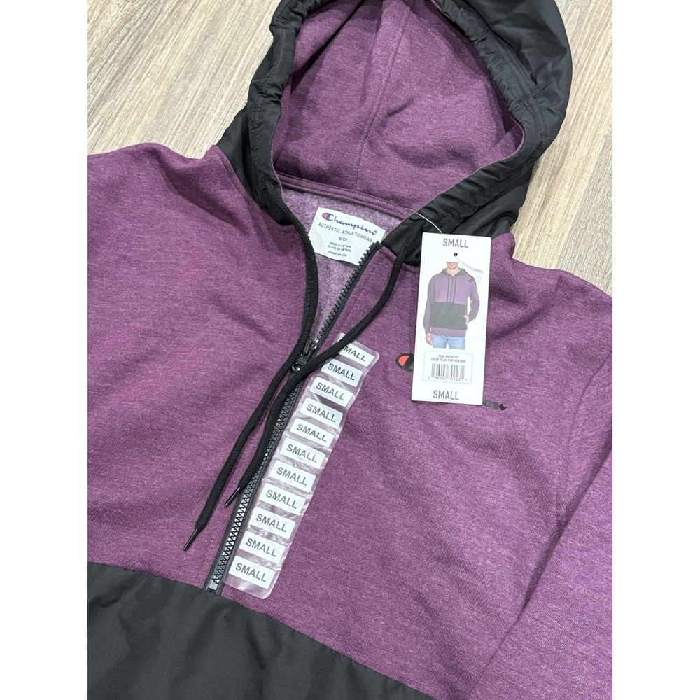 Champion Men's Hoodie Sweatshirt 1/4 Zip Hooded Size Small Colorblock NWT